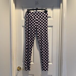 No Boundaries Black and White Checkered Leggings